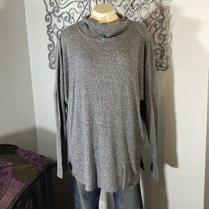 Abound Gray Knit Cowl Neck Top Dolman Style Long Sleeves Large NWOT